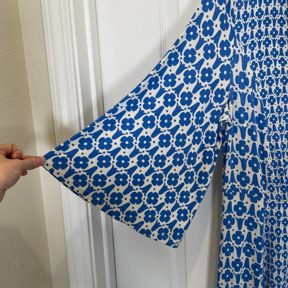 Boden Blue Patterned Midi Dress - Picture 4 of 6